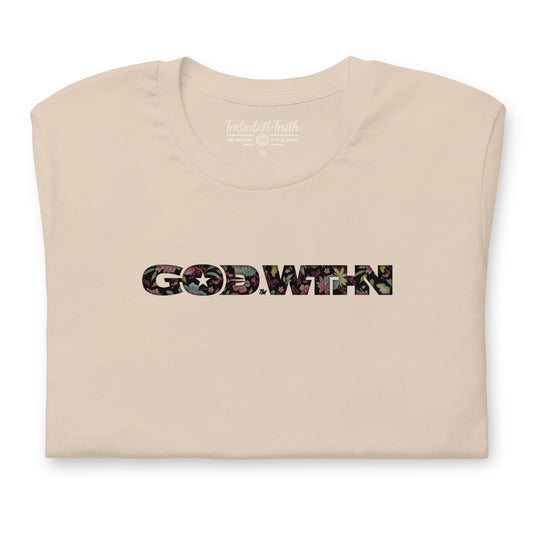 GOD WTHN™ | Unisex Ultra-Soft Eco Dreamy Tee | Floral Abundance™ | Calm Cream