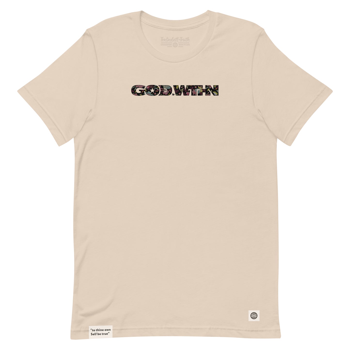 GOD WTHN™ | Unisex Ultra-Soft Eco Dreamy Tee | Floral Abundance™ | Calm Cream