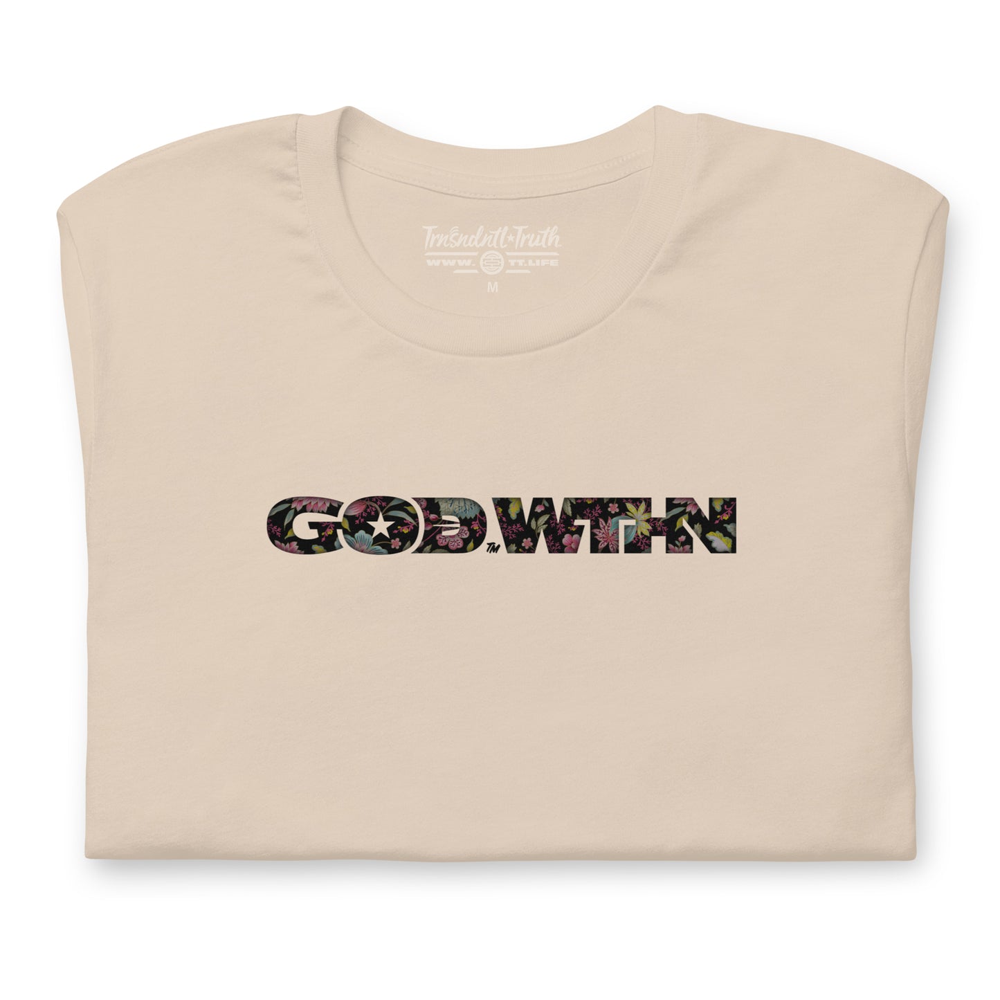 GOD WTHN™ | Unisex Ultra-Soft Eco Dreamy Tee | Floral Abundance™ | Calm Cream