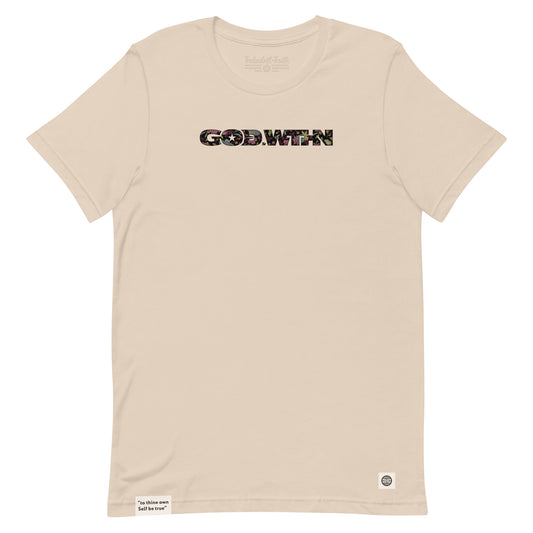 GOD WTHN™ | Unisex Ultra-Soft Eco Dreamy Tee | Floral Abundance™ | Calm Cream