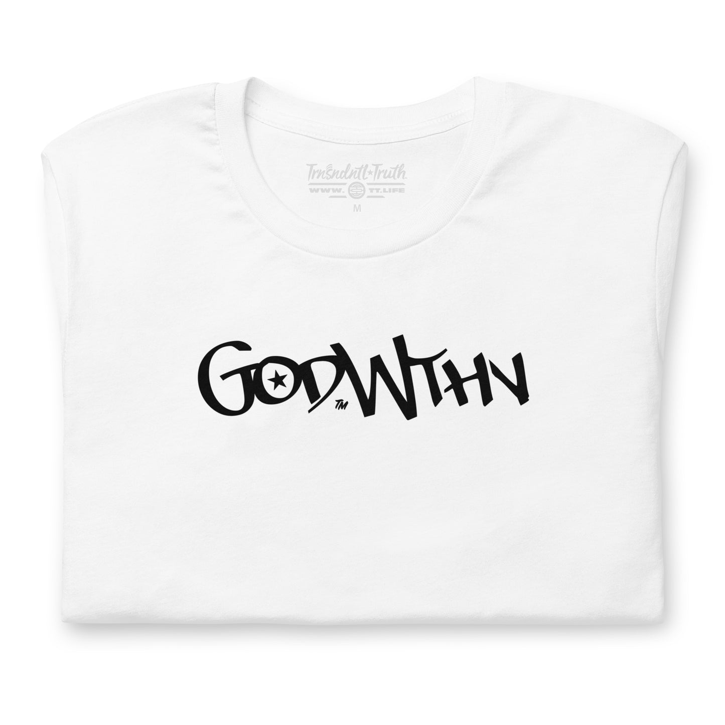 GOD WTHN™ Script | Unisex Ultra-Soft Eco Dreamy Tee | White Light