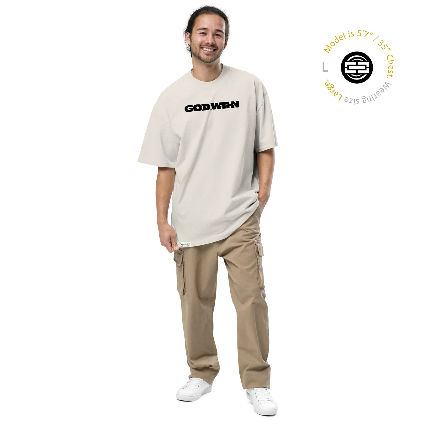 GOD WTHN™ | Unisex Soul-Tough Eco Oversized Tee | Sacred Stone