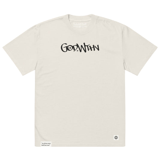 GOD WTHN™ Script | Unisex Soul-Tough Eco Oversized Tee | Sacred Stone